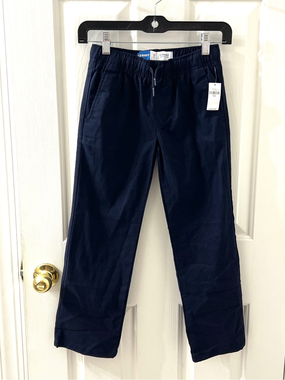 Old Navy Boys Navy Blue Cotton Pull On Straight Pants Sz 10 New w/tag